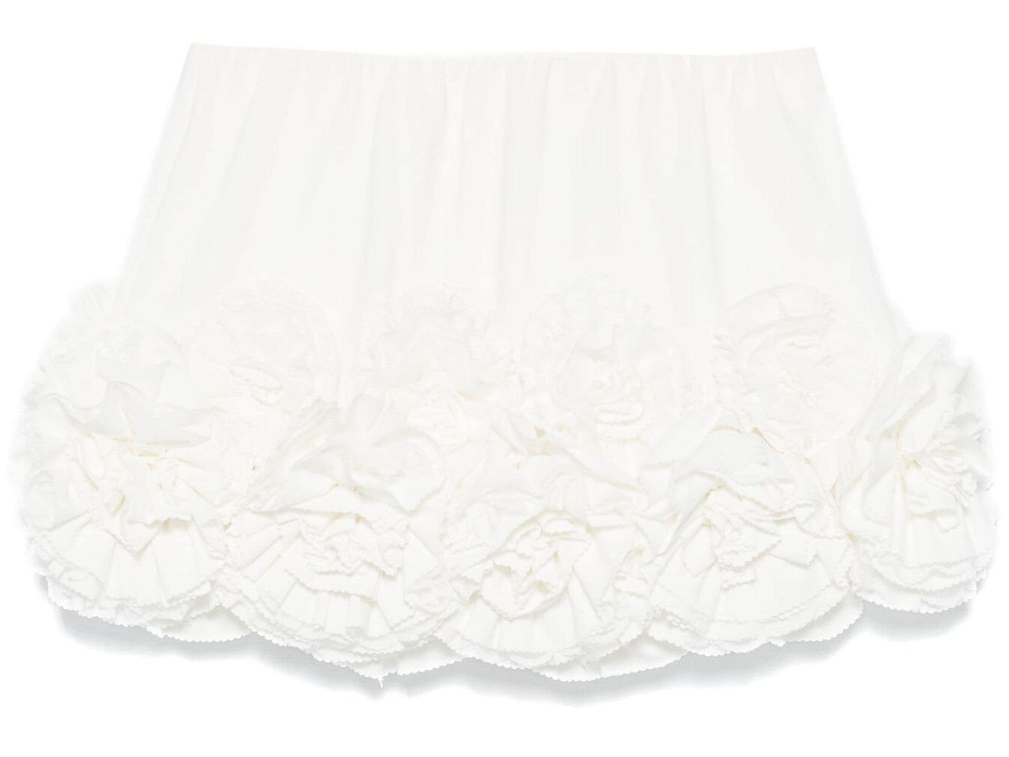 Floral Appliques Embellished Mini Skirt in White - Skirts