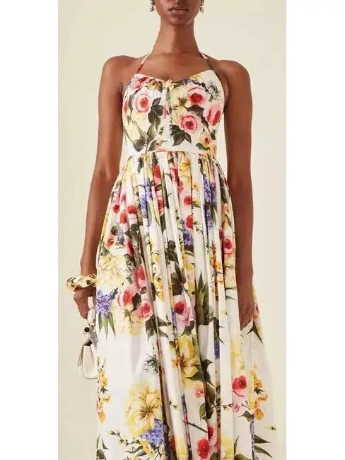 Floral Cotton Poplin Midi Dress - Dresses