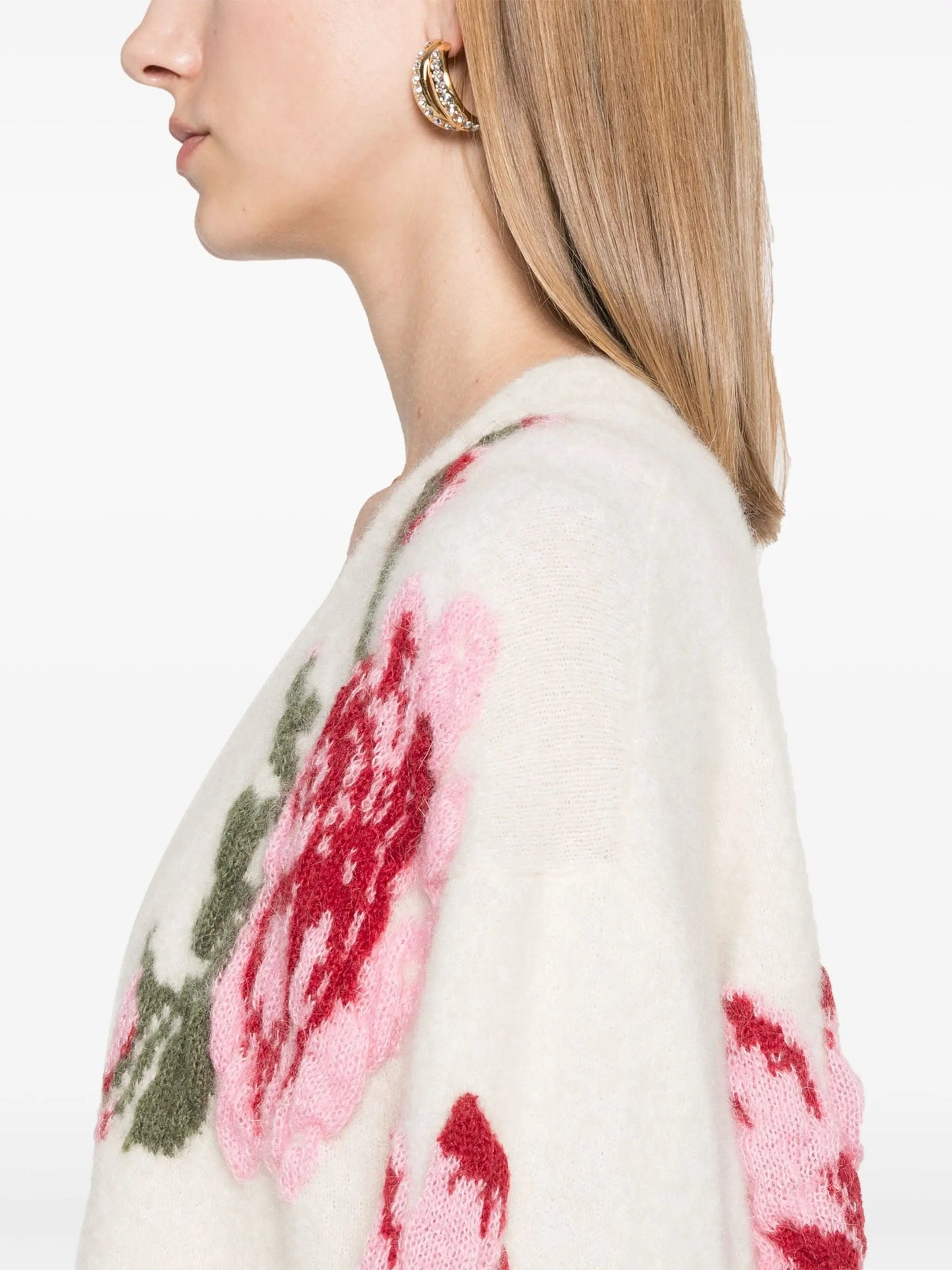 Floral-Embroidered Knit Wool-Blend Long Cardigan - Sweaters & Knitwear