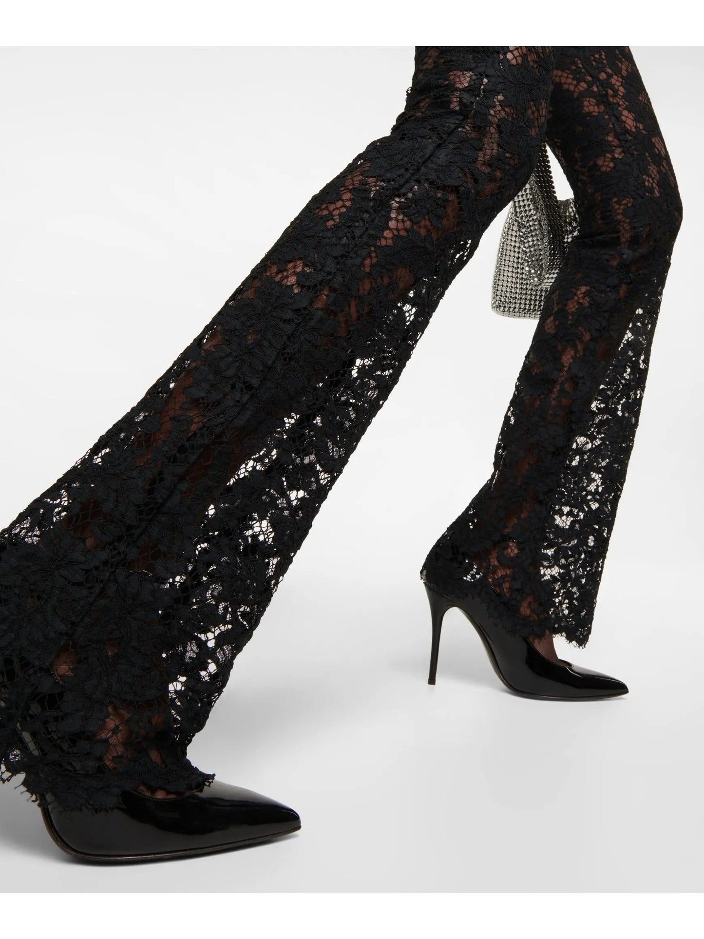 Floral Lace Pants Black - Jeans & Pants