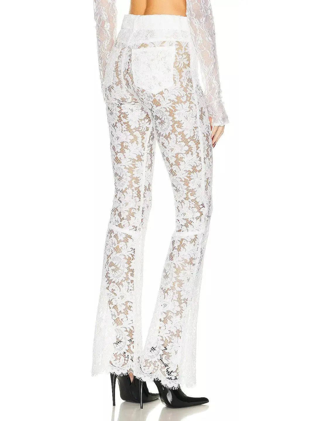 Floral Lace Pants White - Jeans & Pants