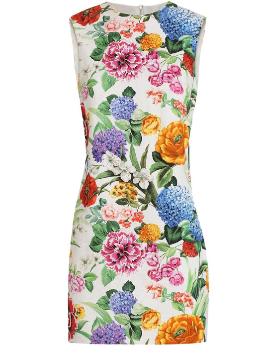Floral Print Multicolored Mini Shift Dress - Dresses
