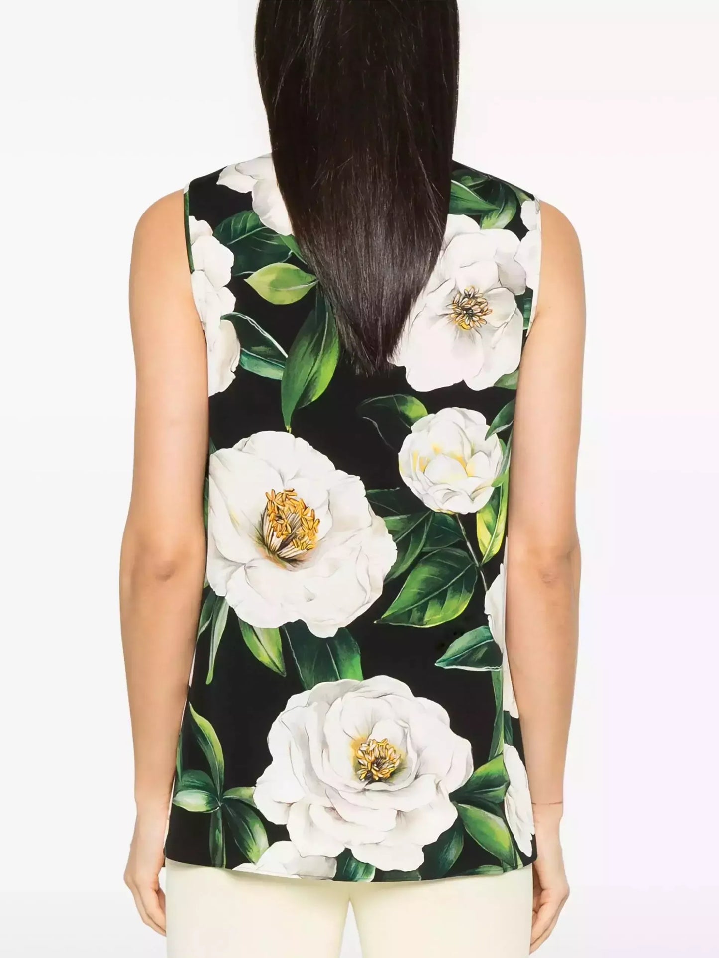 Floral Print Silk Tank and Pant Set - Suits & Sets