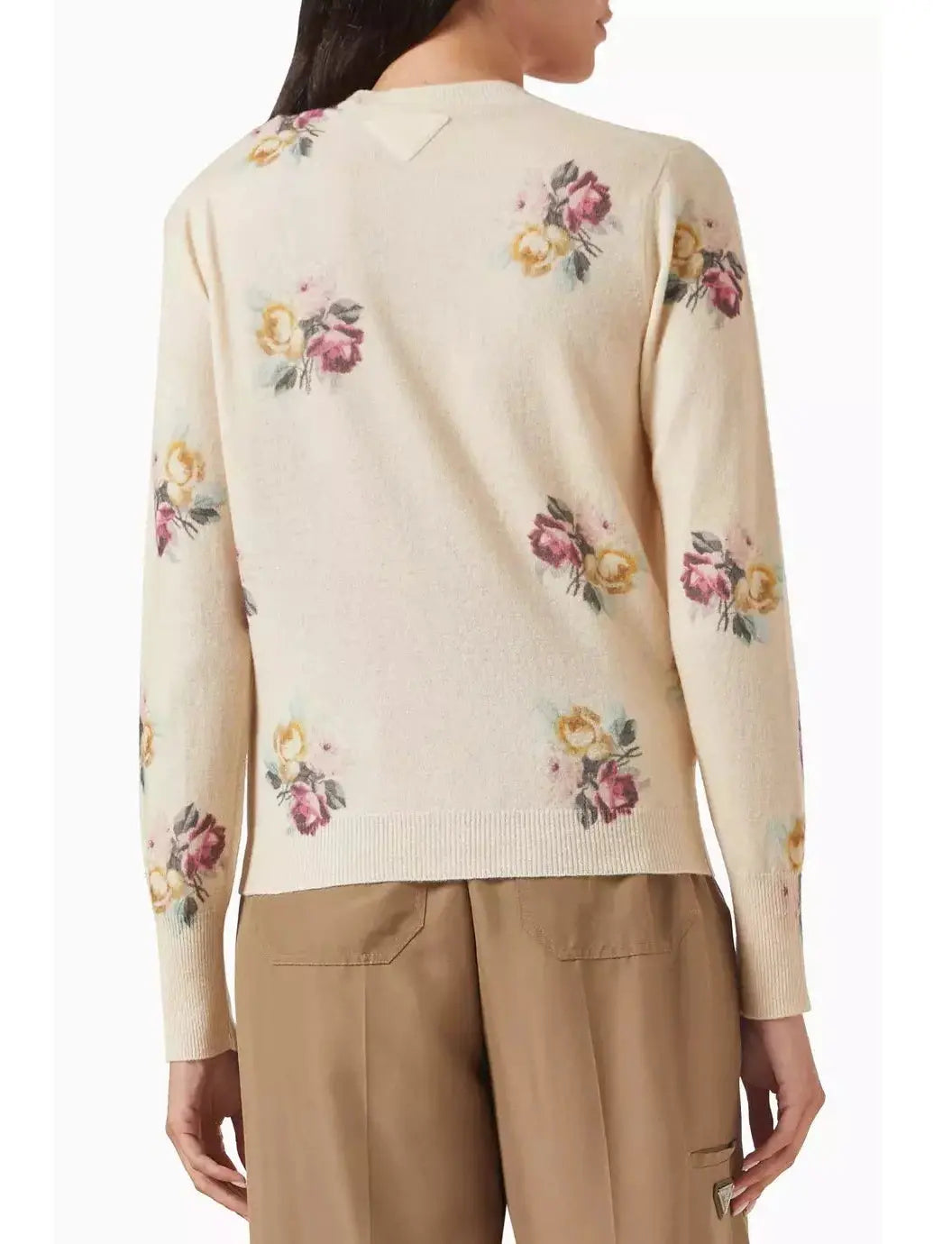 Floral Printed Wool Cardigan - Sweaters & Knitwear