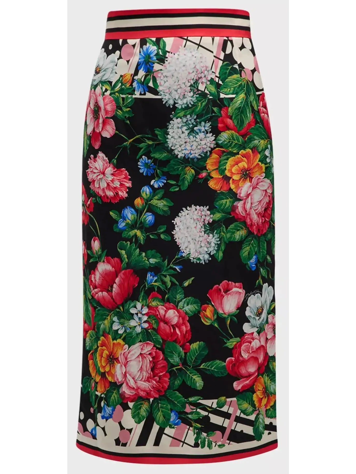 Floral Striped-Print Midi Pencil Skirt - Skirts