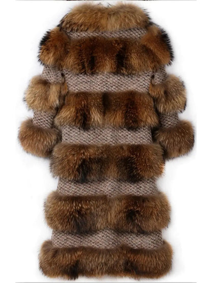 Fur-Panelled Tweed Coat - Coats