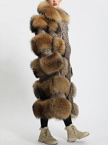 Fur-Panelled Tweed Coat - Coats