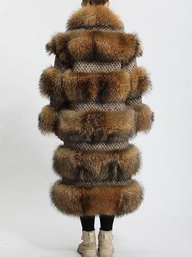 Fur-Panelled Tweed Coat - Coats