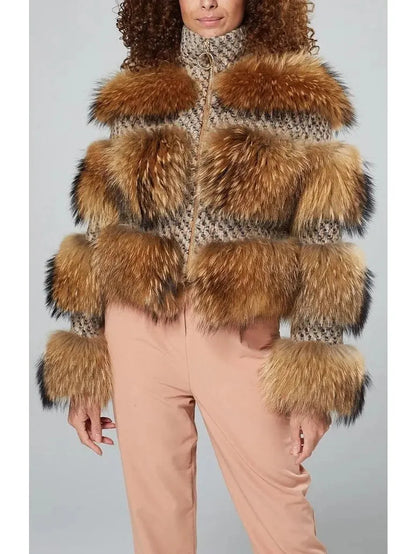 Fur-Panelled Tweed Jacket - Jackets