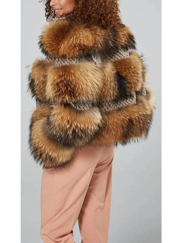 Fur-Panelled Tweed Jacket - Jackets