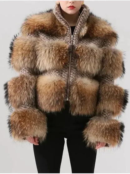 Fur-Panelled Tweed Jacket - Jackets