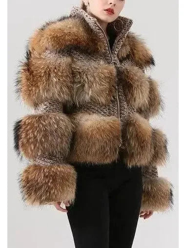 Fur-Panelled Tweed Jacket - Jackets