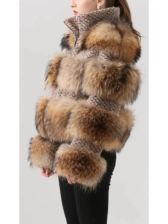 Fur-Panelled Tweed Jacket - Jackets