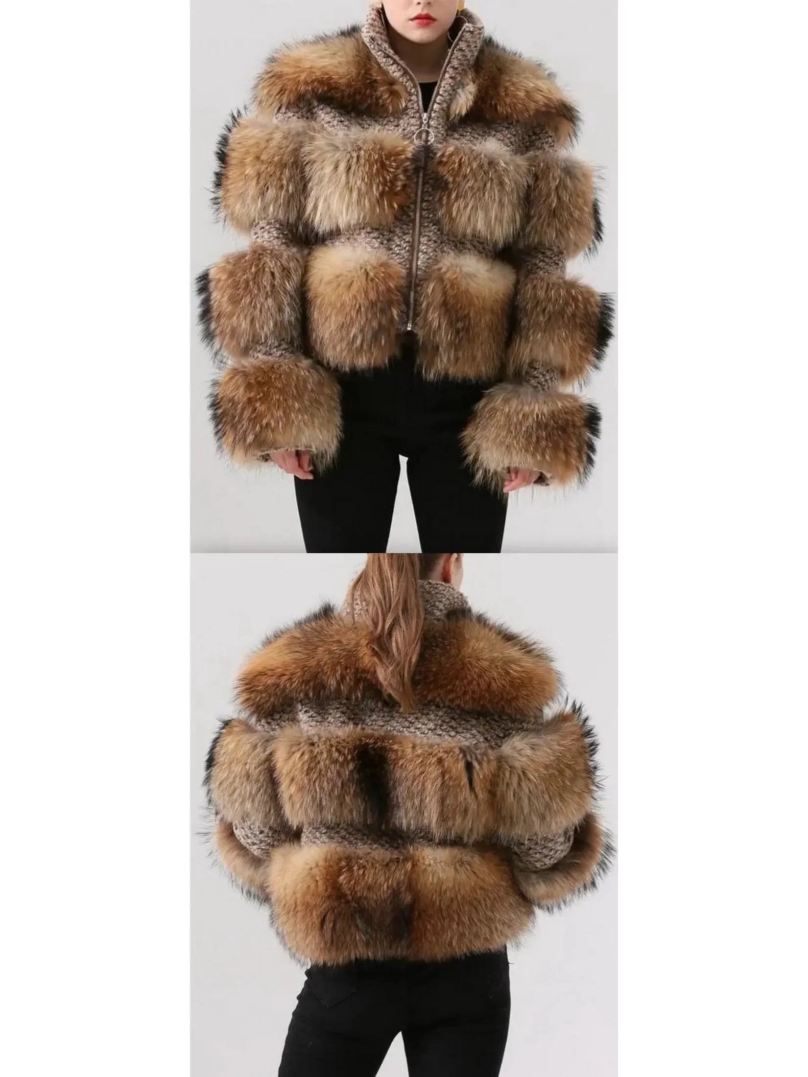 Fur-Panelled Tweed Jacket - s - Jackets