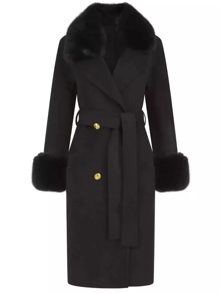 Fur-Trim Wool and Cashmere Coat - Coats