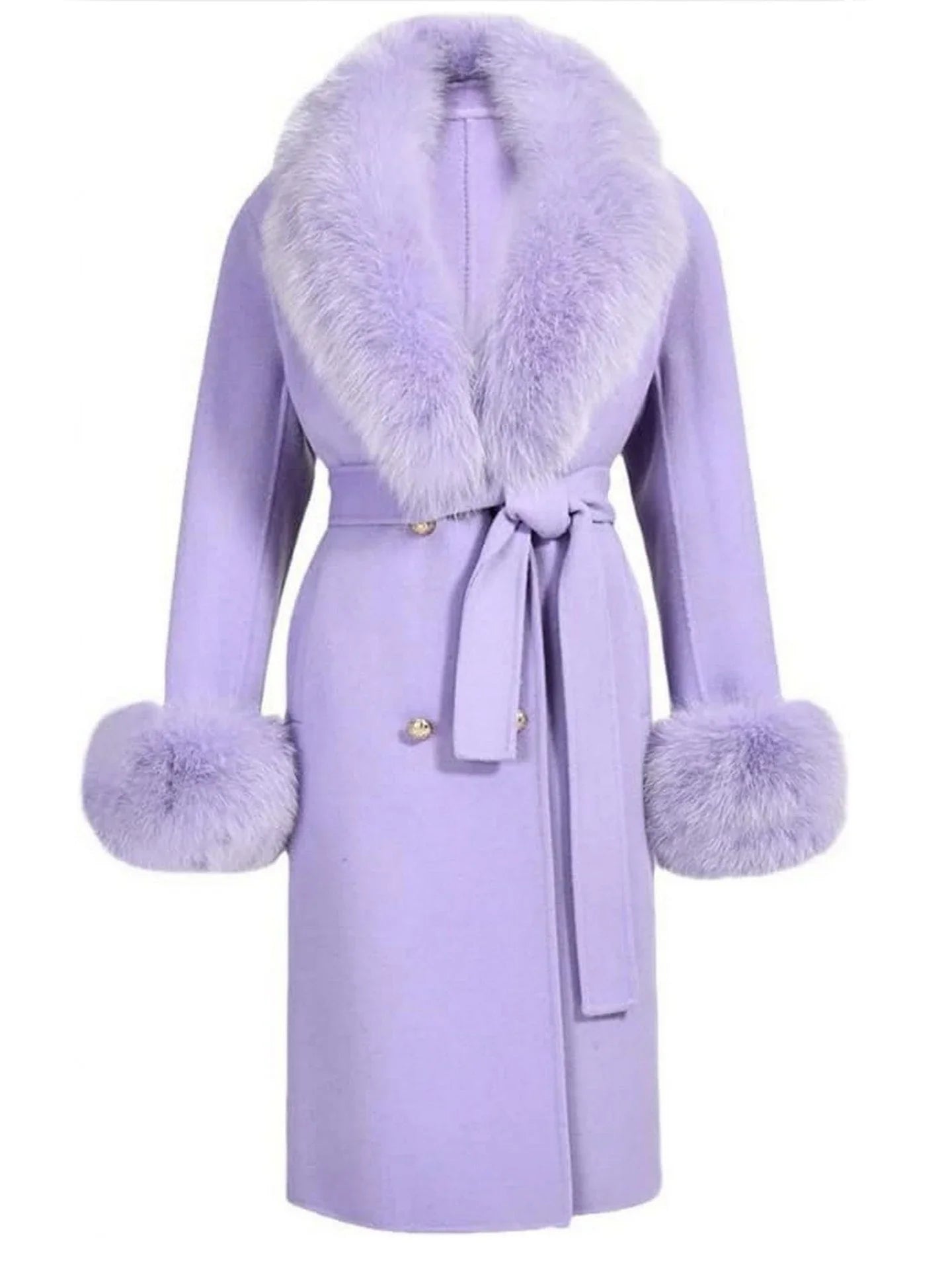 Fur-Trimmed Wool Cashmere Coat - Coats
