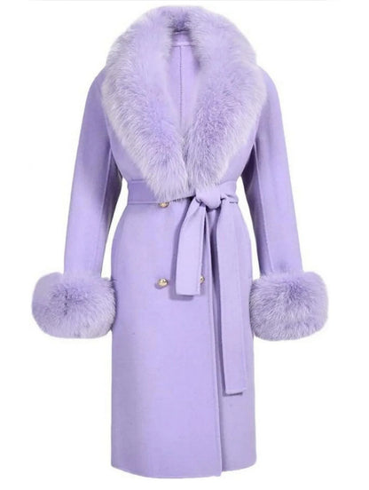 Fur-Trimmed Wool Cashmere Coat - Coats