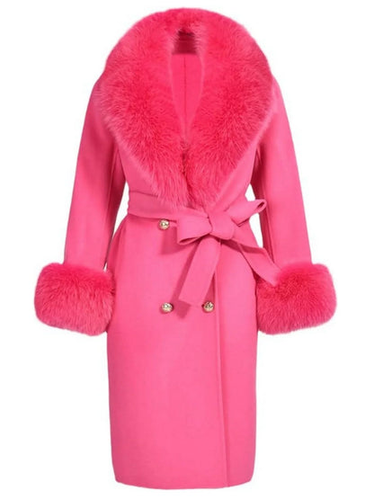 Fur-Trimmed Wool Cashmere Coat - Coats