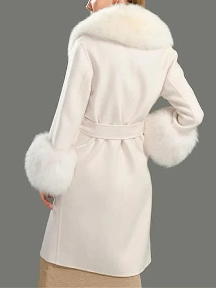 Fur-Trimmed Wool Cashmere Coat - Coats