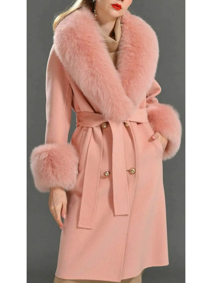 Fur-Trimmed Wool Cashmere Coat - Coats