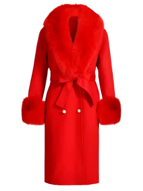 Fur-Trimmed Wool Cashmere Coat - Coats