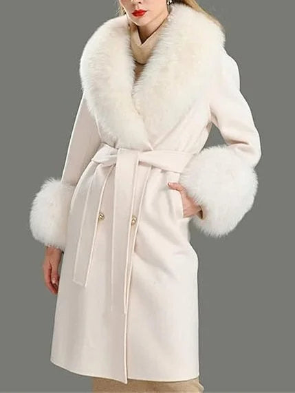 Fur-Trimmed Wool Cashmere Coat - Coats