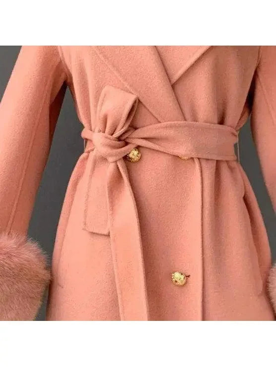 Fur-Trimmed Wool Cashmere Coat - Coats