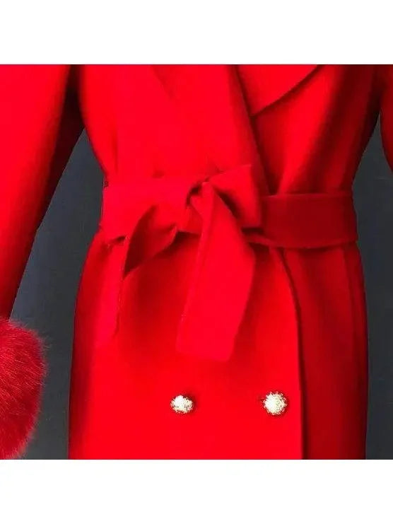 Fur-Trimmed Wool Cashmere Coat - Coats