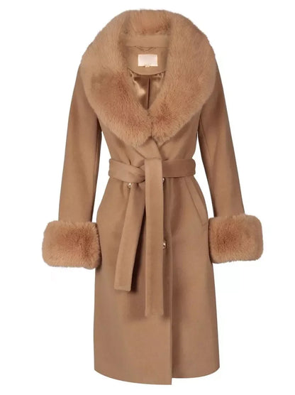 Fur-Trimmed Wool Cashmere Coat - Coats