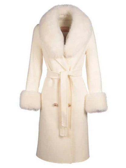 Fur-Trimmed Wool Cashmere Coat - Coats