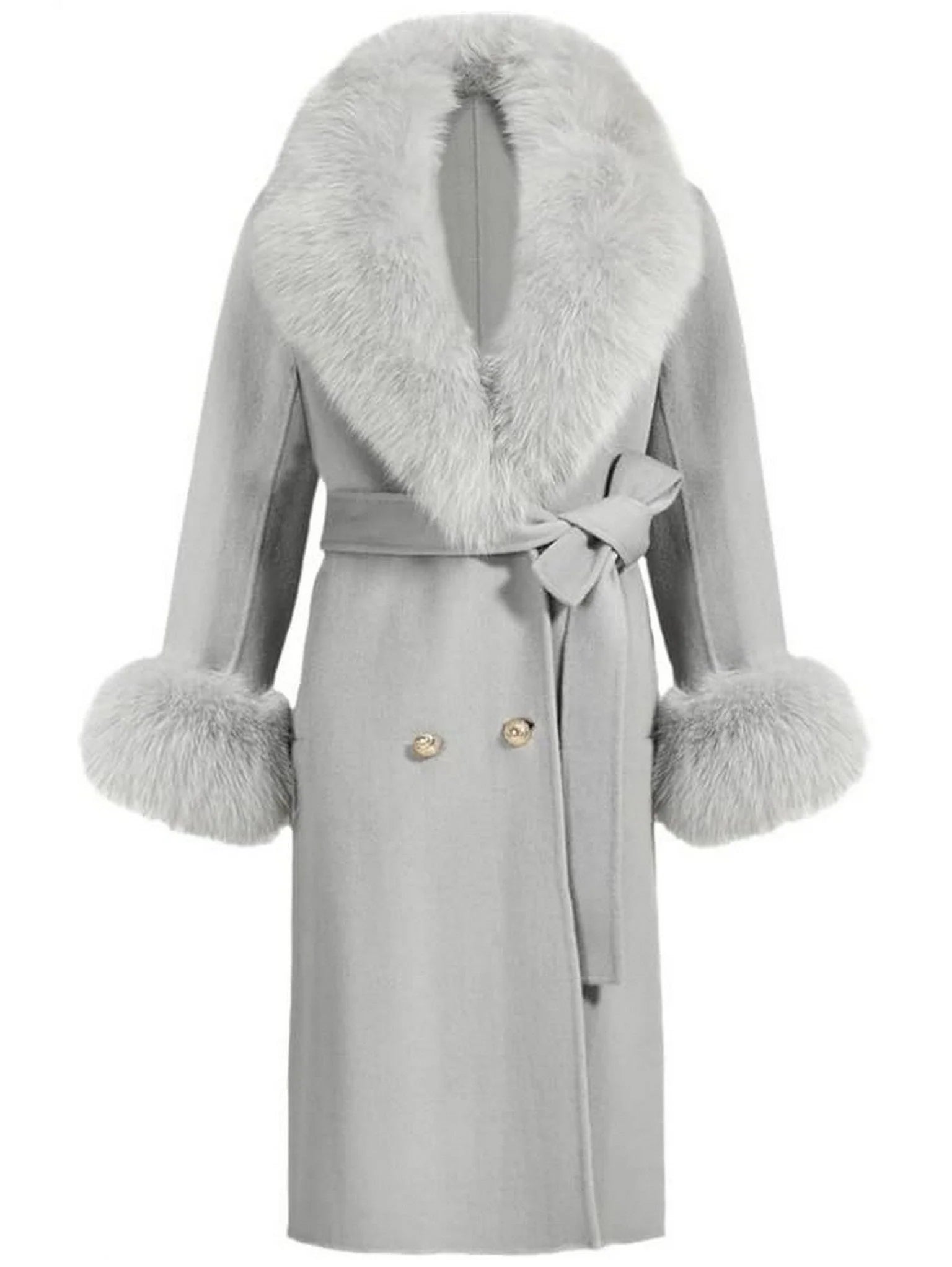 Fur-Trimmed Wool Cashmere Coat - Coats