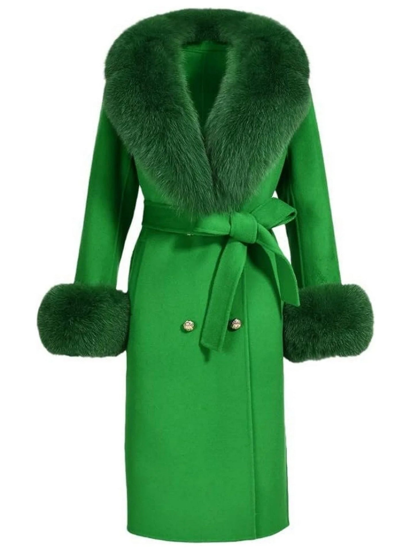 Fur-Trimmed Wool Cashmere Coat - Coats