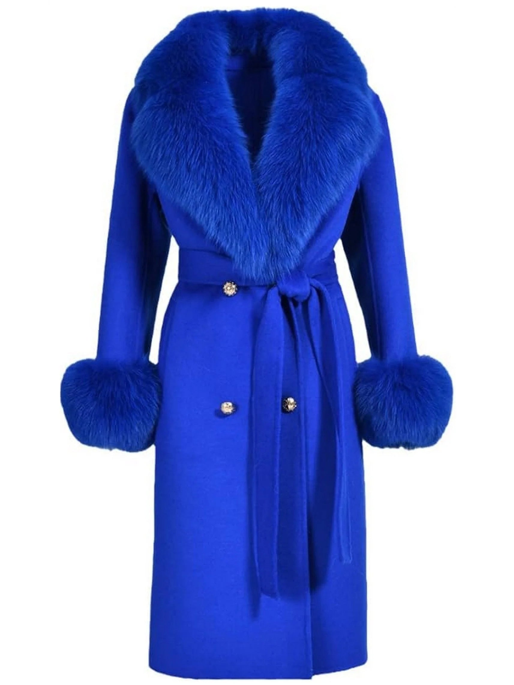 Fur-Trimmed Wool Cashmere Coat - Coats