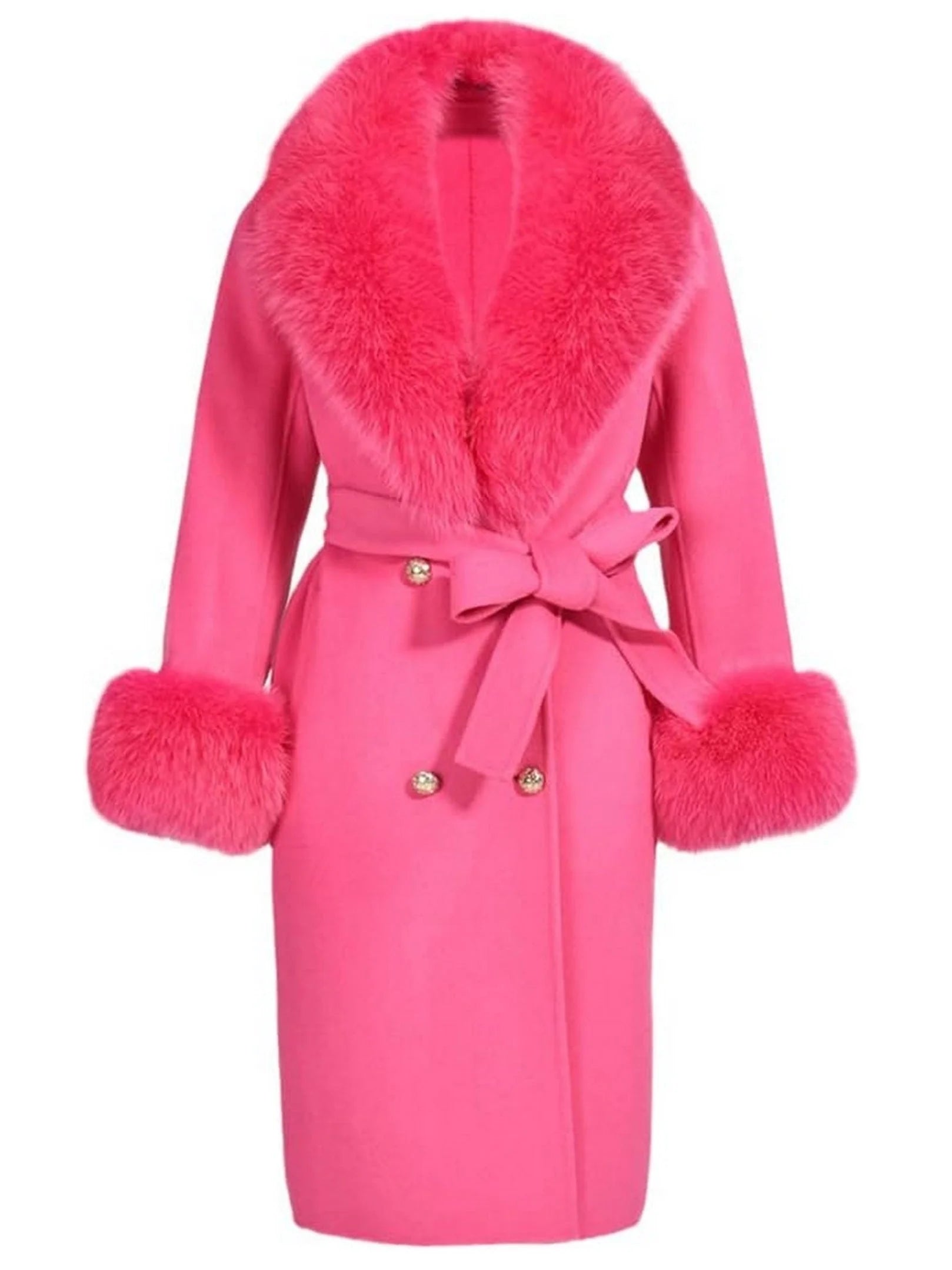 Fur-Trimmed Wool Cashmere Coat - Coats