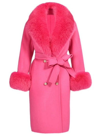 Fur-Trimmed Wool Cashmere Coat - Coats