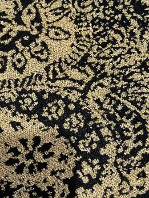 Gold & Black Paisley Knit Maxi Dress - Dresses