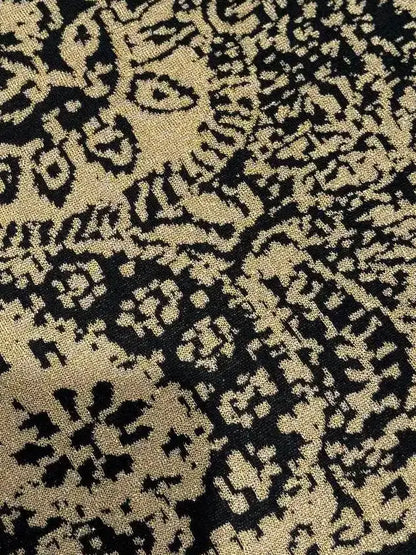 Gold & Black Paisley Knit Maxi Dress - Dresses