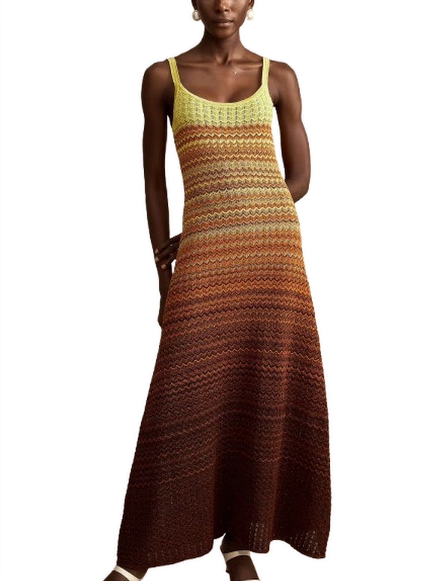Gradient Pointelle Knit Maxi Dress - Dresses