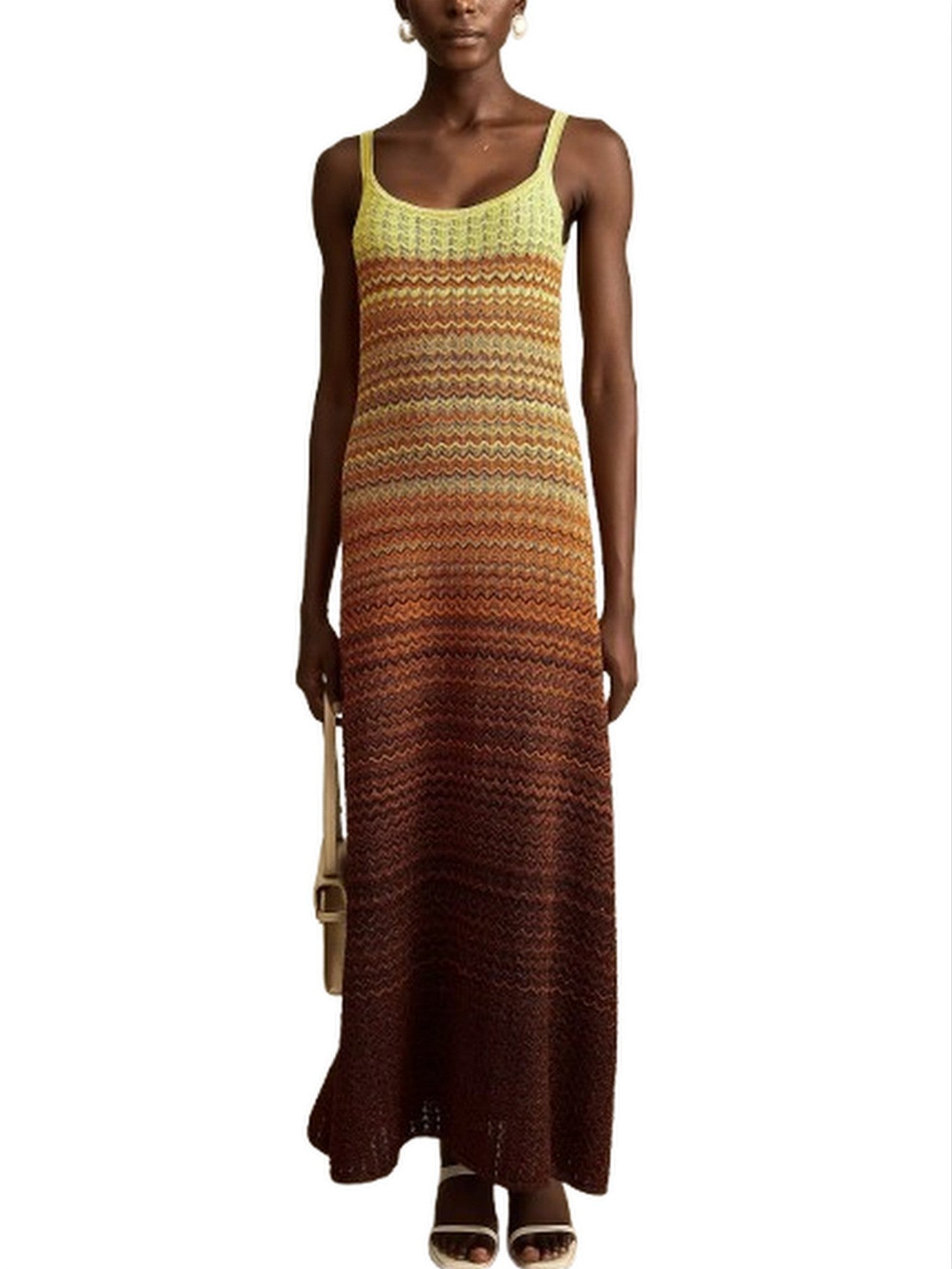 Gradient Pointelle Knit Maxi Dress - Dresses