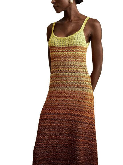 Gradient Pointelle Knit Maxi Dress - Dresses