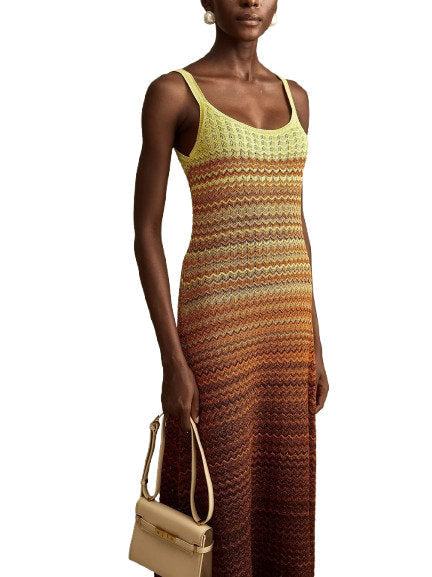 Gradient Pointelle Knit Maxi Dress - Dresses