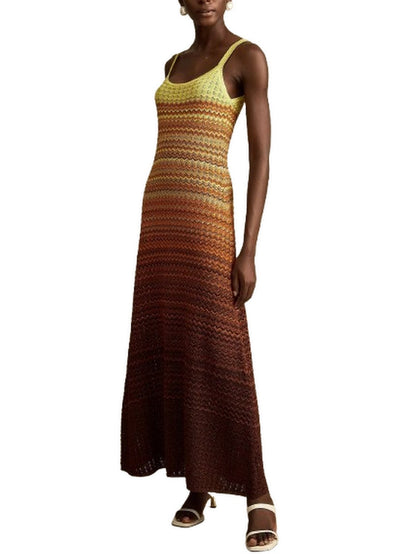 Gradient Pointelle Knit Maxi Dress - Dresses