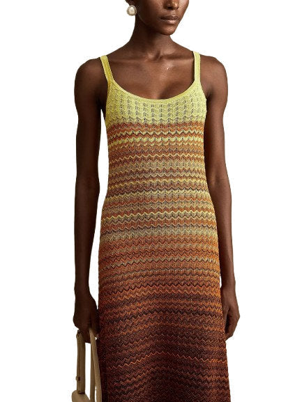 Gradient Pointelle Knit Maxi Dress - Dresses