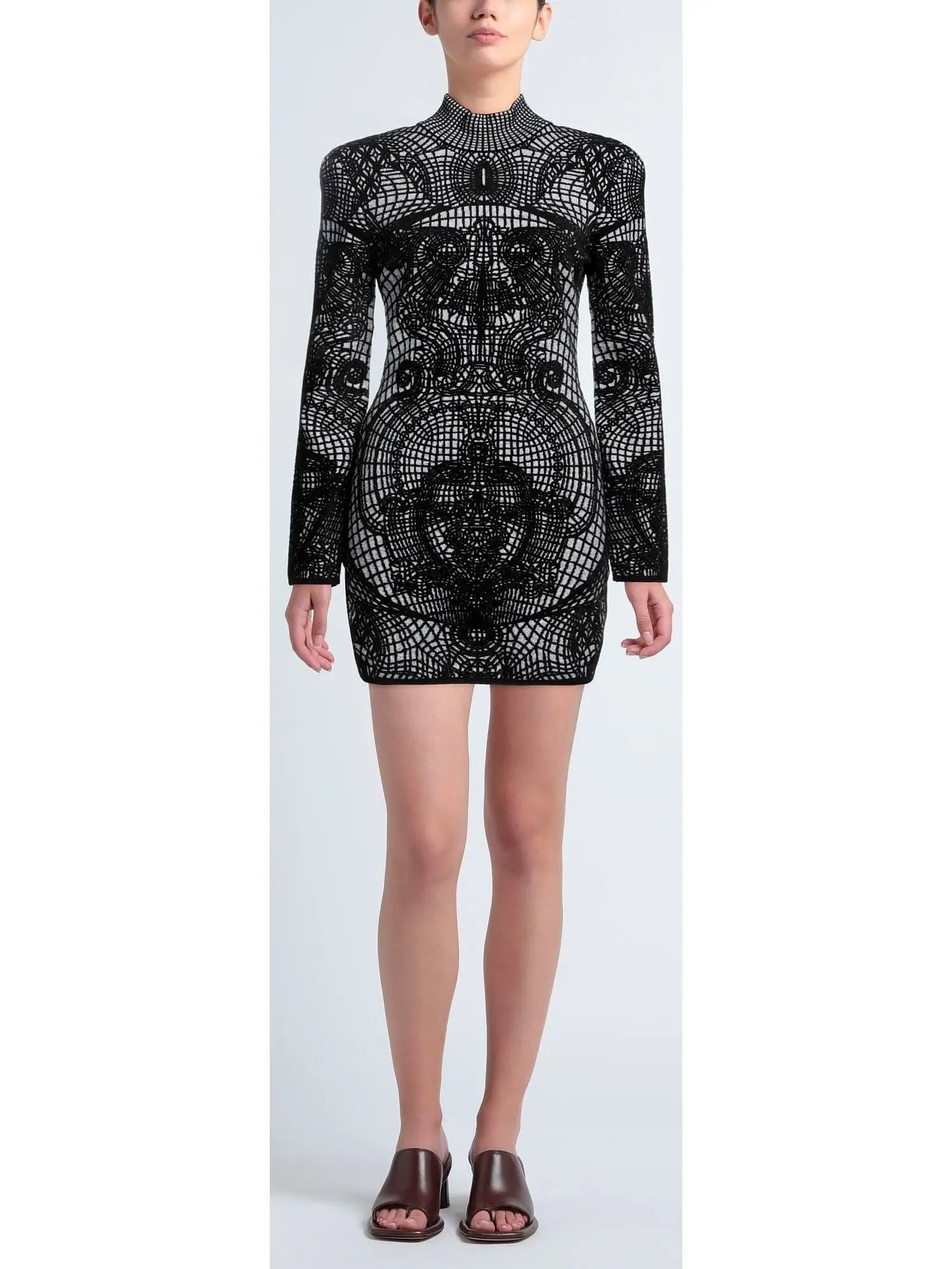 Graphic-Print Fitted Dress - Dresses