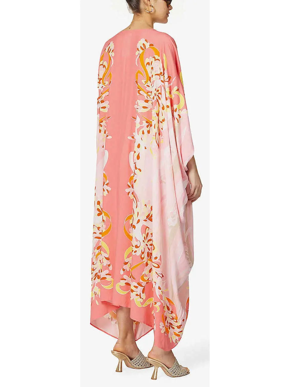 Graphic Print Woven Kaftan Dress - Dresses