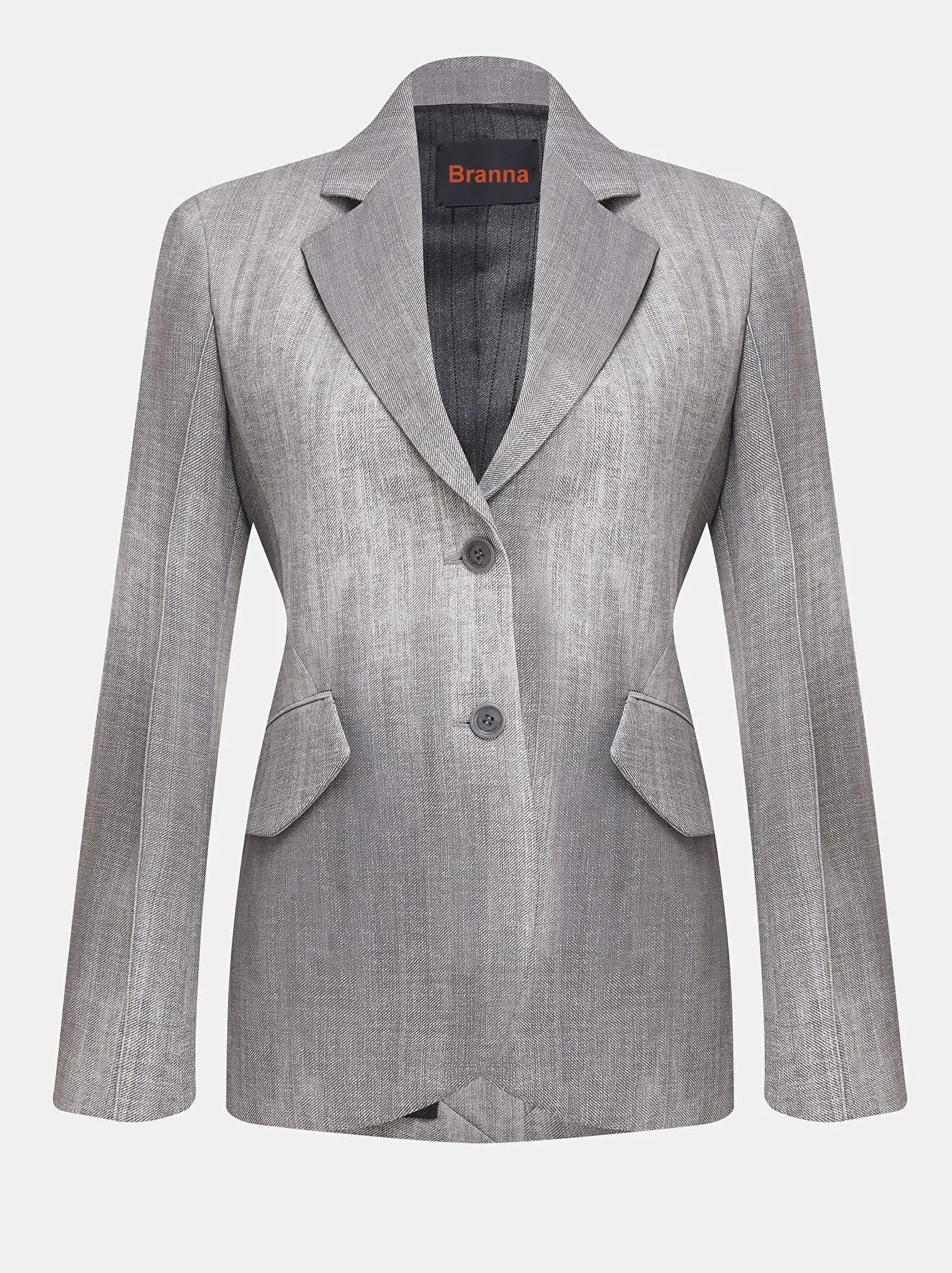 Grey-Blend Single-Breasted Woven Blazer - Jackets