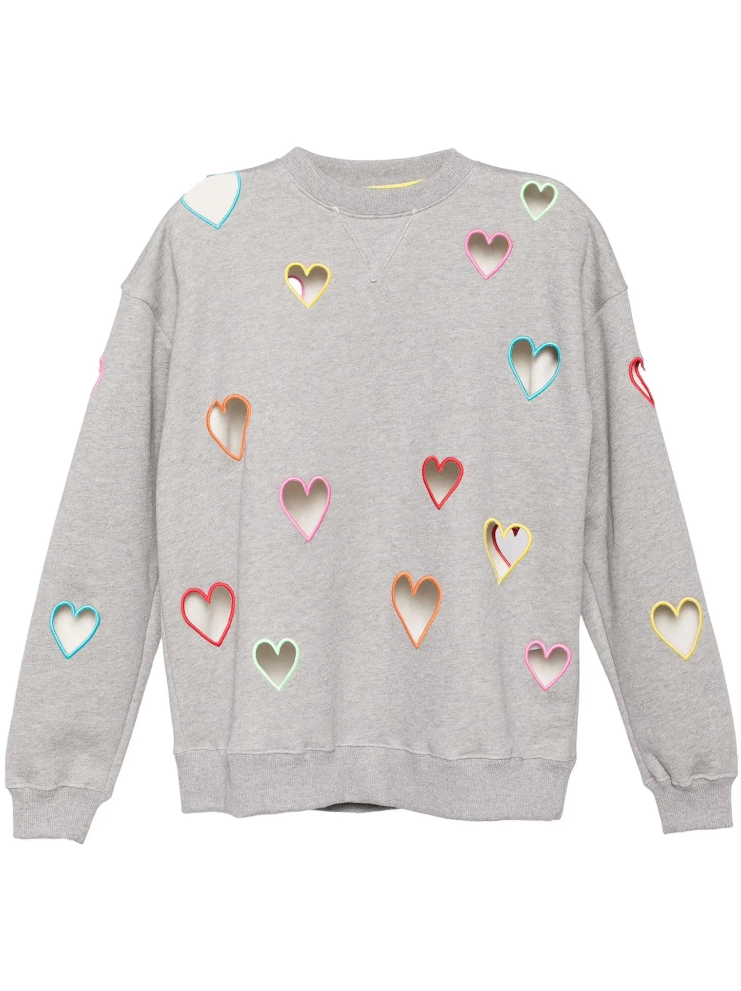 Heart-Motif Cut-Out Sweatshirt - Tops