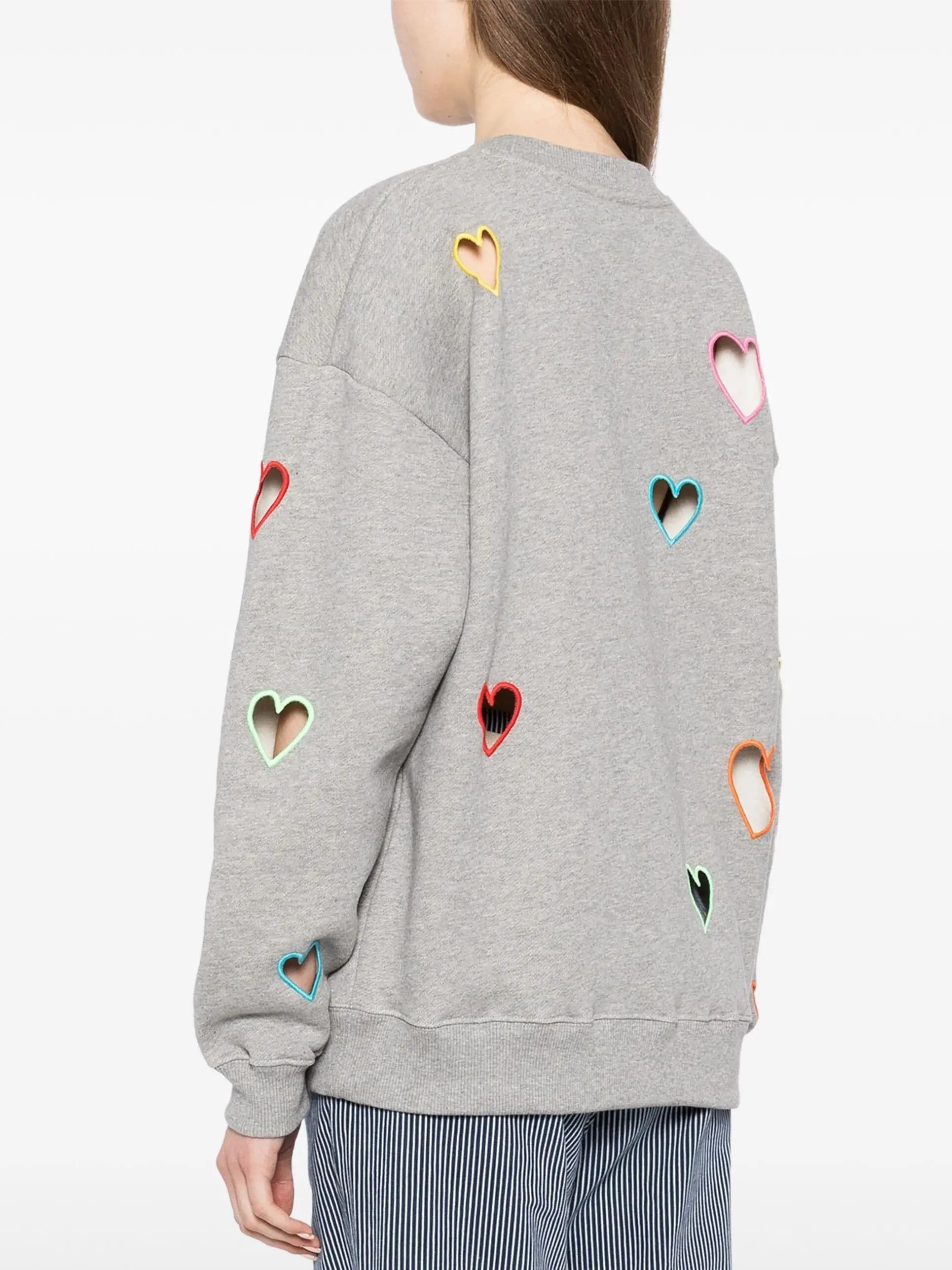 Heart-Motif Cut-Out Sweatshirt - Tops