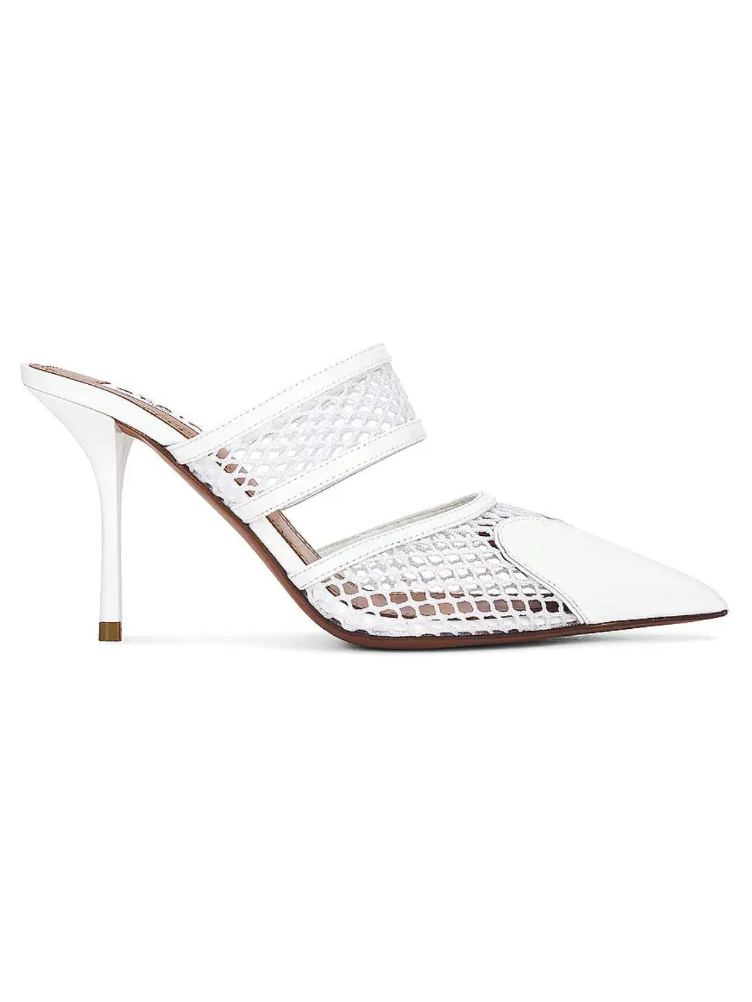 Heart Patent Leather and Mesh Pumps in White - Footwear