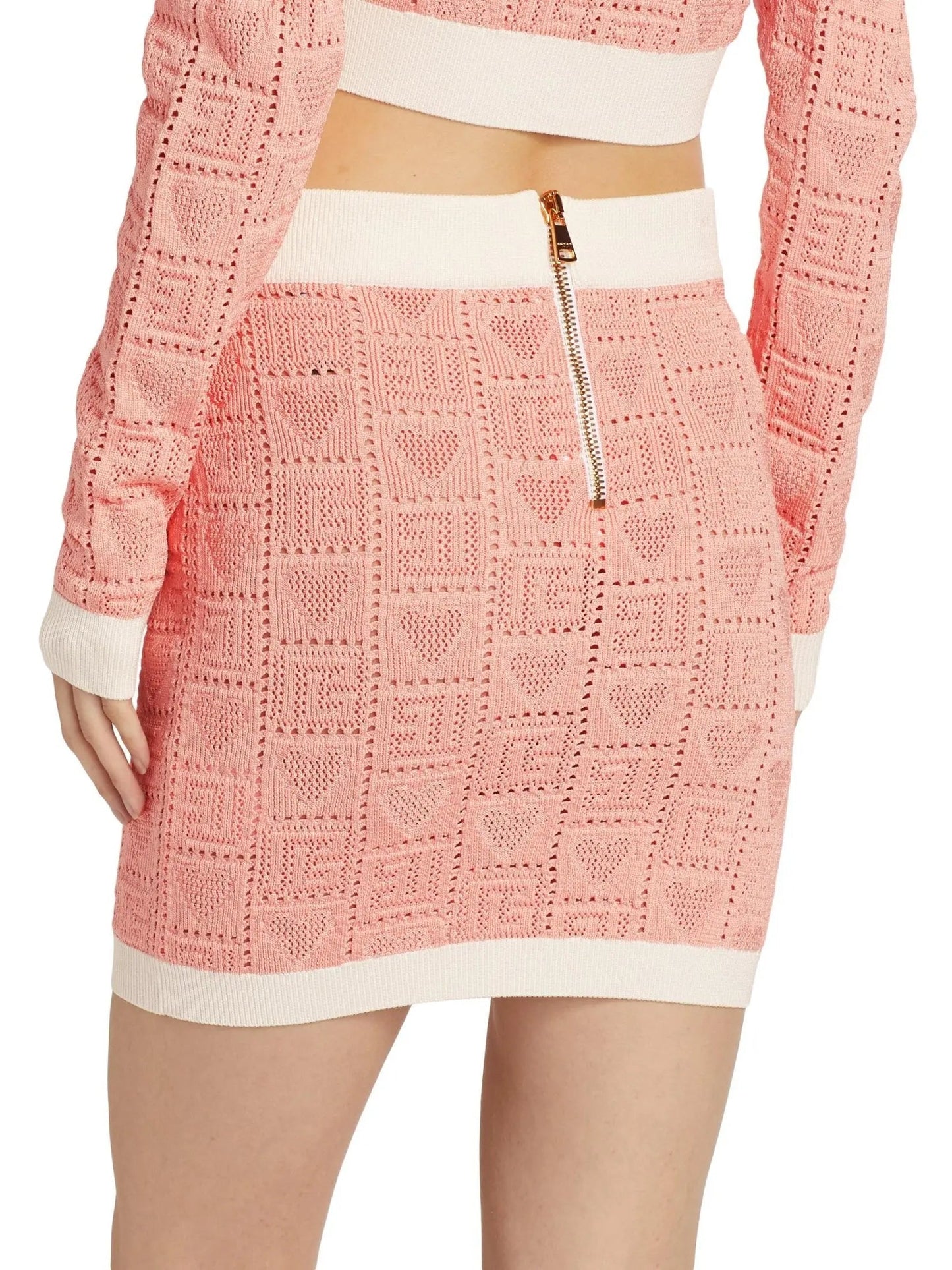 Heart Pointelle-Knit Mini Skirt - Skirts